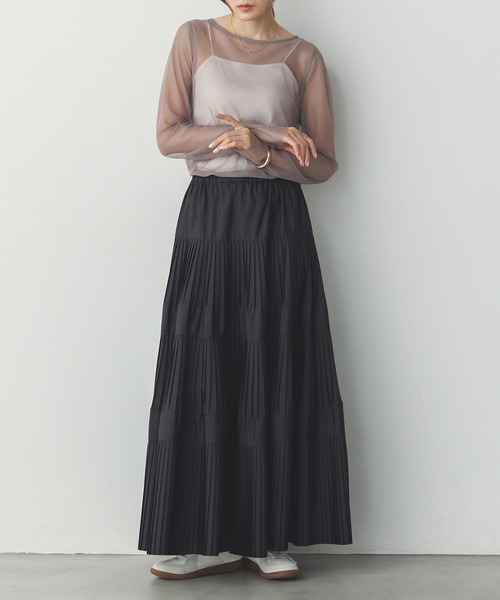hunch(ハンチ)の「【WEB限定/別注】リバーシブルパワーネット クルーネックシアートップス(Tシャツ/カットソー・レディース・ベージュ系その他/ダークグリーン系/ブラック系その他・FREE)」の20枚目の写真
