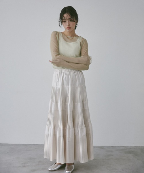 hunch（ハンチ）の「【WEB限定/別注】リバーシブルパワーネット クルーネックシアートップス（Tシャツ/カットソー・レディース・ベージュ系その他/ダークグリーン系/ブラック系その他・FREE）」の10枚目の写真