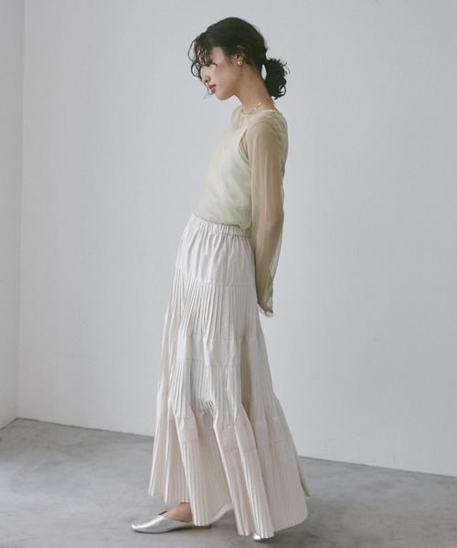 hunch（ハンチ）の「【WEB限定/別注】リバーシブルパワーネット クルーネックシアートップス（Tシャツ/カットソー・レディース・ベージュ系その他/ダークグリーン系/ブラック系その他・FREE）」の11枚目の写真