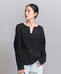 BEAUTY&YOUTH UNITED ARROWS | スキッパークルーネック ニット プルオーバー -ウォッシャブル-(ニット/セーター)