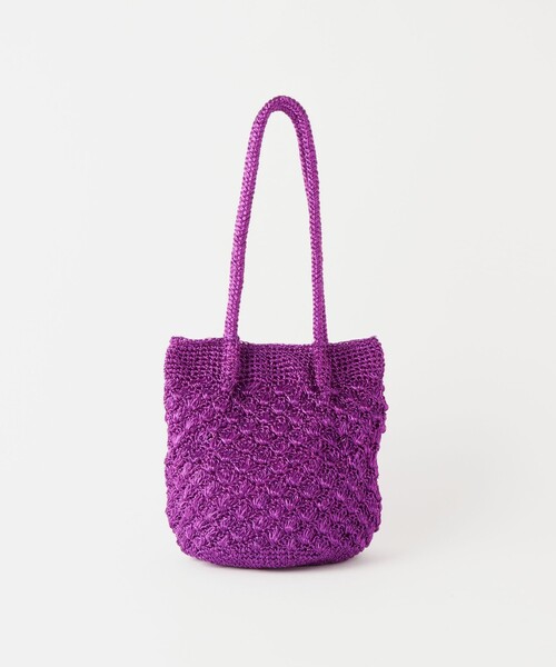 green label relaxing（グリーンレーベルリラクシング）の「メタリックヤーン レーシー トートバッグ（ショルダーバッグ・レディース・シルバー/ブラウン/ブラック/パープル/ゴールド・FREE）」の4枚目の写真