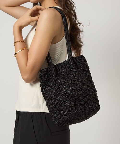 green label relaxing（グリーンレーベルリラクシング）の「メタリックヤーン レーシー トートバッグ（ショルダーバッグ・レディース・シルバー/ブラウン/ブラック/パープル/ゴールド・FREE）」の2枚目の写真