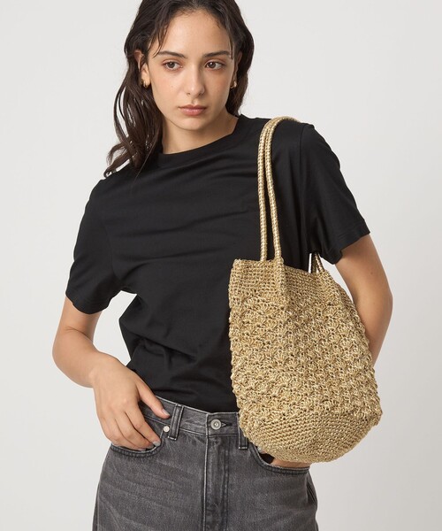 green label relaxing（グリーンレーベルリラクシング）の「メタリックヤーン レーシー トートバッグ（ショルダーバッグ・レディース・シルバー/ブラウン/ブラック/パープル/ゴールド・FREE）」の6枚目の写真