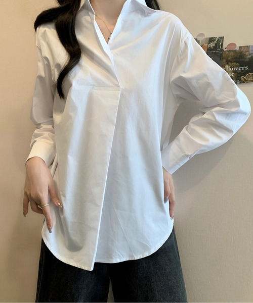 AMAJI(アマジ)の「フロントプリーツブラウス(シャツ/ブラウス・レディース・ホワイト/ブラウン・MEDIUM/LARGE)」の16枚目の写真