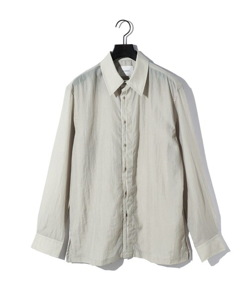 MIDIUMISOLID（ミディウミソリッド）の「MIDIUMISOLID Men’s フライフロントナイロンシャツ（シャツ/ブラウス・メンズ・ベージュ/ブラック/オフホワイト・48）」の3枚目の写真