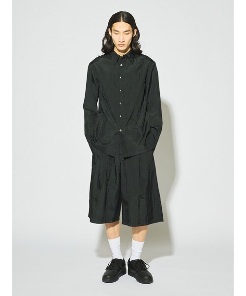 MIDIUMISOLID（ミディウミソリッド）の「MIDIUMISOLID Men’s フライフロントナイロンシャツ（シャツ/ブラウス・メンズ・ベージュ/ブラック/オフホワイト・48）」の12枚目の写真