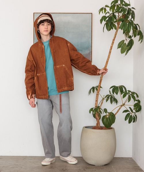 niko and...（ニコアンド）の「WASHEDフードブルゾン（ブルゾン・メンズ・ブラウン/ブラック・MEDIUM/LARGE）」の6枚目の写真