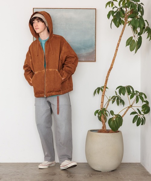 niko and...（ニコアンド）の「WASHEDフードブルゾン（ブルゾン・メンズ・ブラウン/ブラック・MEDIUM/LARGE）」の7枚目の写真