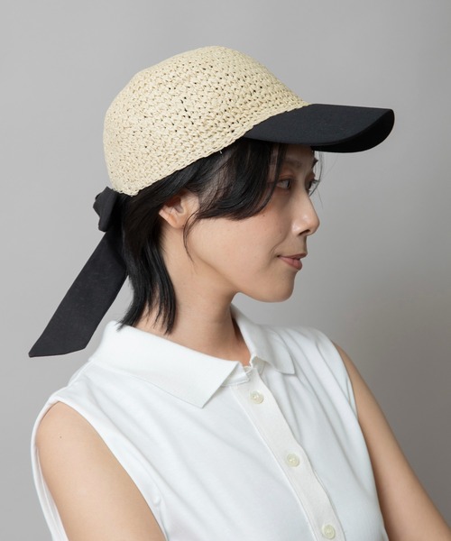 【美品】miu miu　 バックリボンキャップ ブラック サイズ：M ブラック デニム ベースボールキャップ | Miu Miu