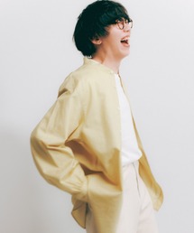 「Te Ni Wo Ha」nano・universe×片岡 健太(sumika)別注/20s綿麻バンドカラーシャツ