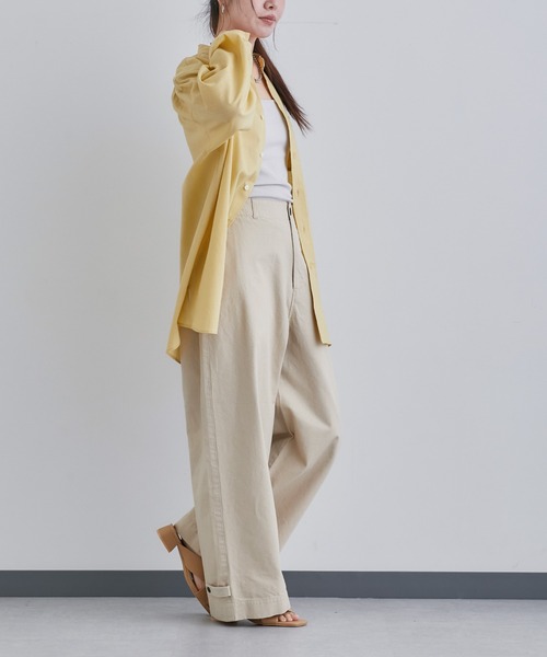 NANO universe（ナノユニバース）の「「Te Ni Wo Ha」nano・universe×片岡 健太(sumika)別注/20s綿麻バンドカラーシャツ（シャツ/ブラウス・メンズ・ホワイト/ブラック/イエロー/ナチュラル・S/M/L/XL/XXL）」の11枚目の写真