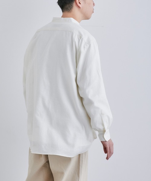 NANO universe（ナノユニバース）の「「Te Ni Wo Ha」nano・universe×片岡 健太(sumika)別注/20s綿麻バンドカラーシャツ（シャツ/ブラウス・メンズ・ホワイト/ブラック/イエロー/ナチュラル・S/M/L/XL/XXL）」の15枚目の写真