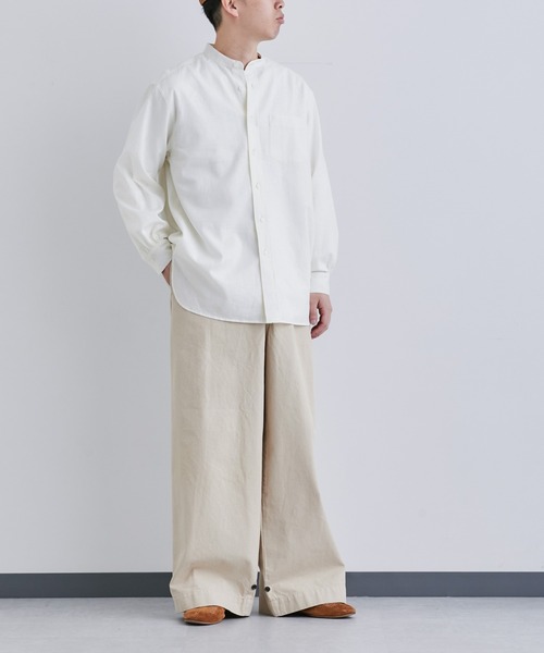 NANO universe（ナノユニバース）の「「Te Ni Wo Ha」nano・universe×片岡 健太(sumika)別注/20s綿麻バンドカラーシャツ（シャツ/ブラウス・メンズ・ホワイト/ブラック/イエロー/ナチュラル・S/M/L/XL/XXL）」の16枚目の写真