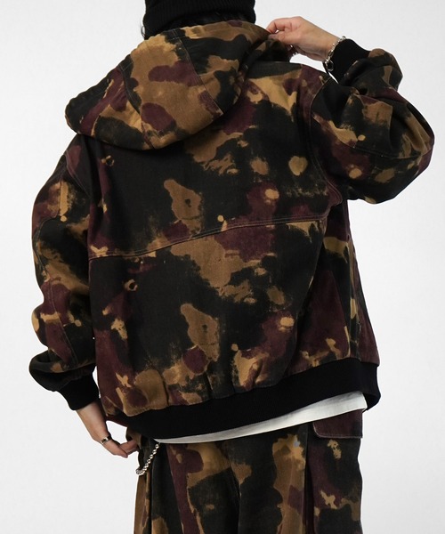 ILL'S（イルズ）の「【Labordi / ラボード】ツリーカモ柄 リアルツリー / デニム / ケミカル加工 ボックスシルエット フーディー ミリタリーフードジャケット メンズ レディース（デニムジャケット・メンズ・ブラック/ブラウン/グレー/ブラック系その他/カーキ/ホワイト・L/M）」の19枚目の写真