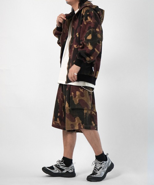 ILL'S（イルズ）の「【Labordi / ラボード】ツリーカモ柄 リアルツリー / デニム / ケミカル加工 ボックスシルエット フーディー ミリタリーフードジャケット メンズ レディース（デニムジャケット・メンズ・ブラック/ブラウン/グレー/ブラック系その他/カーキ/ホワイト・L/M）」の8枚目の写真