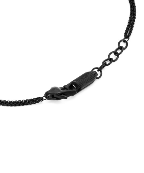 EMPORIO ARMANI(エンポリオアルマーニ)の「エンポリオ・アルマーニ アクセサリー メンズ ブレスレット ローズゴールド EGS3173001(ブレスレット・メンズ・Black・FREE)」の2枚目の写真