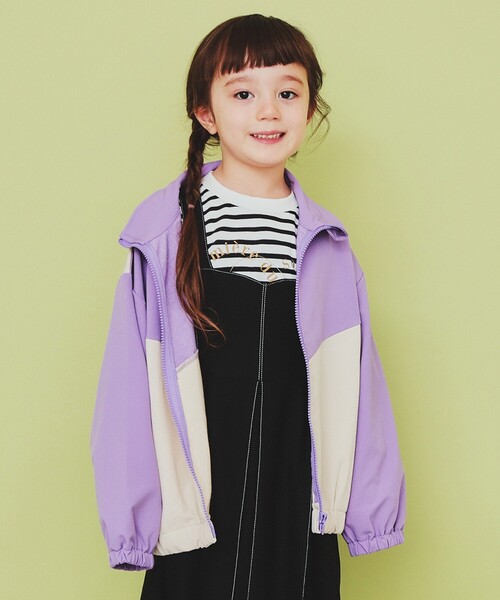 THE SHOP TK （ザ ショップ ティーケー ）の「【120-150】配色スタンドブルゾン/洗濯機OK（ブルゾン・キッズ・ブルー系その他6/ネイビー系4/パープル系1・12/15 /13/14）」の3枚目の写真