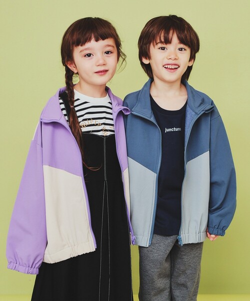 THE SHOP TK （ザ ショップ ティーケー ）の「【120-150】配色スタンドブルゾン/洗濯機OK（ブルゾン・キッズ・ブルー系その他6/ネイビー系4/パープル系1・12/15 /13/14）」の4枚目の写真