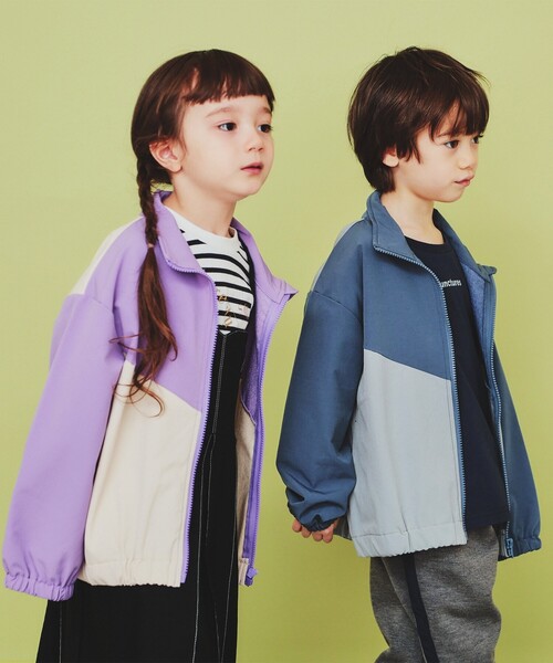 THE SHOP TK （ザ ショップ ティーケー ）の「【120-150】配色スタンドブルゾン/洗濯機OK（ブルゾン・キッズ・ブルー系その他6/ネイビー系4/パープル系1・12/15 /13/14）」の6枚目の写真