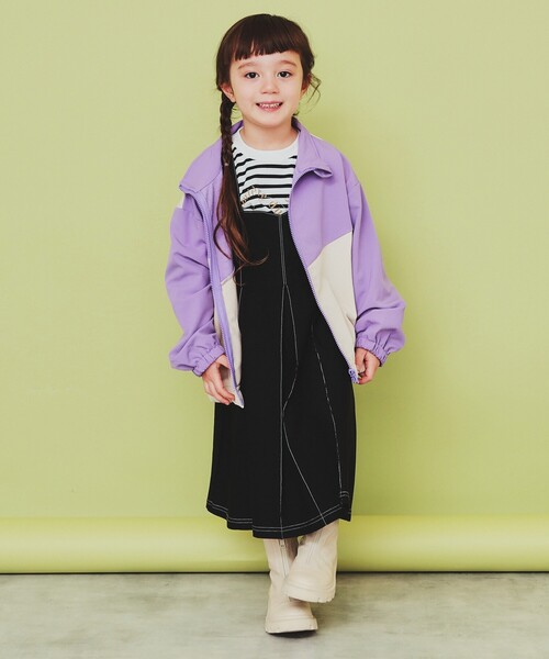 THE SHOP TK （ザ ショップ ティーケー ）の「【120-150】配色スタンドブルゾン/洗濯機OK（ブルゾン・キッズ・ブルー系その他6/ネイビー系4/パープル系1・12/15 /13/14）」の7枚目の写真