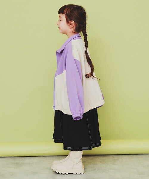 THE SHOP TK （ザ ショップ ティーケー ）の「【120-150】配色スタンドブルゾン/洗濯機OK（ブルゾン・キッズ・ブルー系その他6/ネイビー系4/パープル系1・12/15 /13/14）」の8枚目の写真