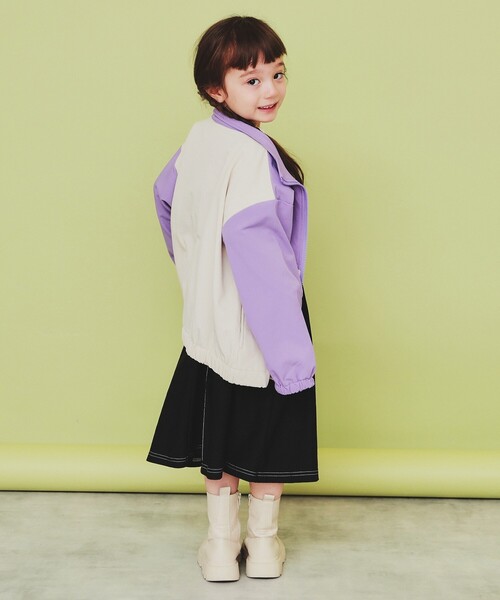 THE SHOP TK （ザ ショップ ティーケー ）の「【120-150】配色スタンドブルゾン/洗濯機OK（ブルゾン・キッズ・ブルー系その他6/ネイビー系4/パープル系1・12/15 /13/14）」の9枚目の写真