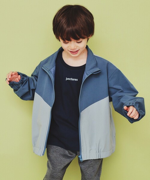 THE SHOP TK （ザ ショップ ティーケー ）の「【120-150】配色スタンドブルゾン/洗濯機OK（ブルゾン・キッズ・ブルー系その他6/ネイビー系4/パープル系1・12/15 /13/14）」の12枚目の写真