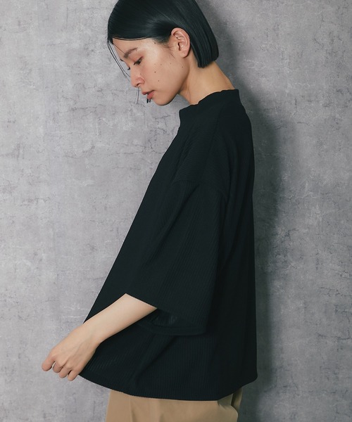ANOTHER S(アナザーエス)の「モックネック半袖トップス(Tシャツ/カットソー・レディース・アイボリー/ブラック・M)」の20枚目の写真