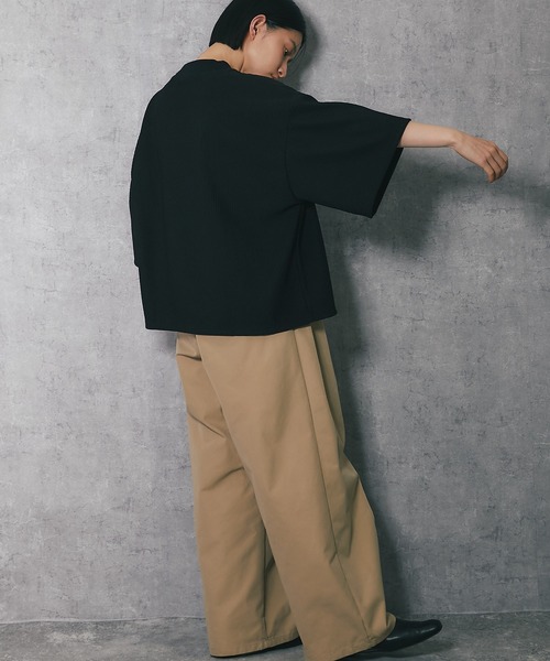 ANOTHER S(アナザーエス)の「モックネック半袖トップス(Tシャツ/カットソー・レディース・アイボリー/ブラック・M)」の13枚目の写真