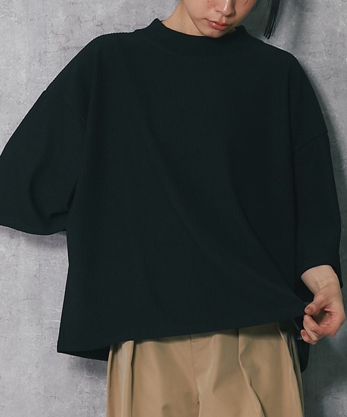 ANOTHER S(アナザーエス)の「モックネック半袖トップス(Tシャツ/カットソー・レディース・アイボリー/ブラック・M)」の9枚目の写真