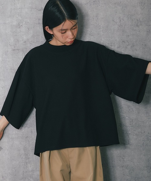 ANOTHER S(アナザーエス)の「モックネック半袖トップス(Tシャツ/カットソー・レディース・アイボリー/ブラック・M)」の15枚目の写真