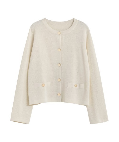 Re:EDIT（リエディ）の「[新色追加]メタリックボタンカーディガン（カーディガン/ボレロ・レディース・ブラック/アイボリー/グレー/ブルー/ネイビー/モカ/イエロー/レッド/ピンク・MEDIUM/LARGE）」の10枚目の写真