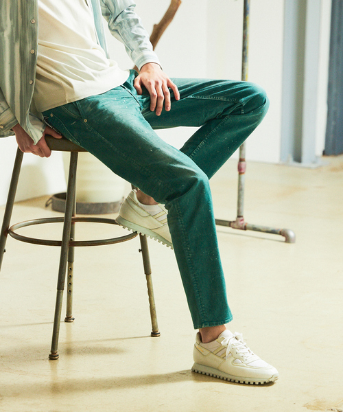 5351 POUR LES HOMMES(ゴーサンゴーイチプールオム)の「【25S/S】プリント テーパード デニム パンツ / オリジナルバンダナ付き(デニムパンツ・メンズ・ライトグレー/グリーン/ライトブルー・44/46/48/50)」の2枚目の写真