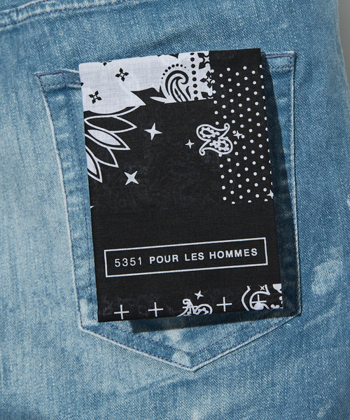 セール】【25S/S】プリント テーパード デニム パンツ / オリジナル