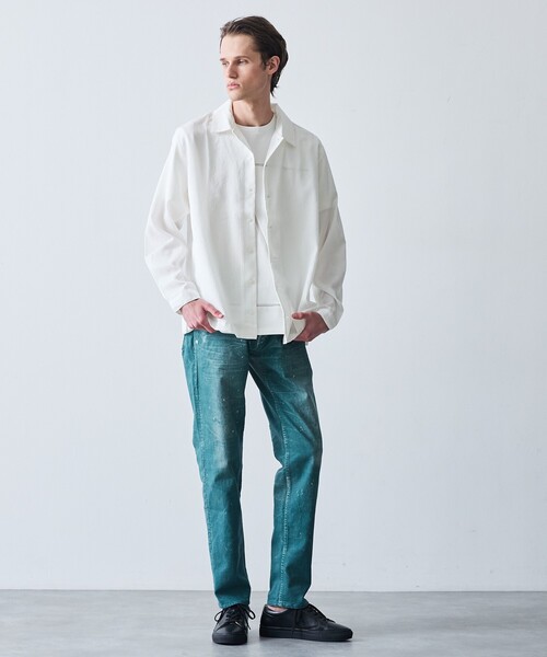 5351 POUR LES HOMMES(ゴーサンゴーイチプールオム)の「プリント テーパード デニム パンツ / オリジナルバンダナ付き(デニムパンツ・メンズ・ライトグレー/グリーン/ライトブルー・44/46/48/50)」の22枚目の写真