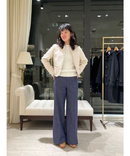 BROOKS BROTHERS（ブルックスブラザーズ）の「スーピマコットン GFロゴ ケーブル ショートスリーブセーター（ニット/セーター・レディース・ライトブルー/ホワイト/ネイビー・LARGE/SMALL/X-SMALL/MEDIUM）」の6枚目の写真