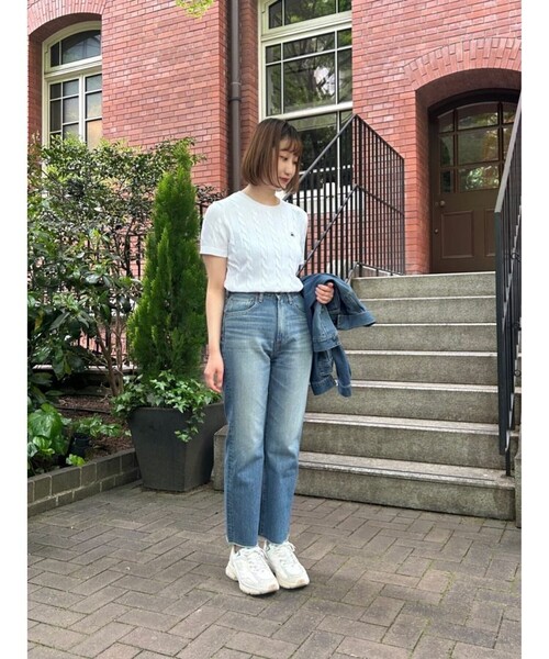 BROOKS BROTHERS（ブルックスブラザーズ）の「スーピマコットン GFロゴ ケーブル ショートスリーブセーター（ニット/セーター・レディース・ライトブルー/ホワイト/ネイビー・LARGE/SMALL/X-SMALL/MEDIUM）」の14枚目の写真