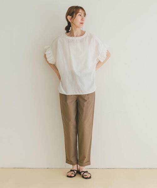 ITEMS URBANRESEARCH（アイテムズ アーバンリサーチ）の「リネン混イージーパンツ（その他パンツ・レディース・モカ/ブルー/ライトベージュ・MEDIUM/SMALL）」の14枚目の写真