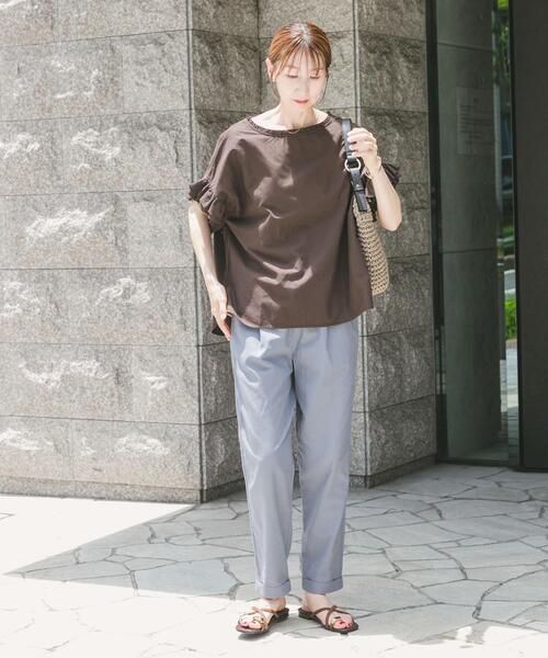 ITEMS URBANRESEARCH（アイテムズ アーバンリサーチ）の「リネン混イージーパンツ（その他パンツ・レディース・モカ/ブルー/ライトベージュ・MEDIUM/SMALL）」の10枚目の写真