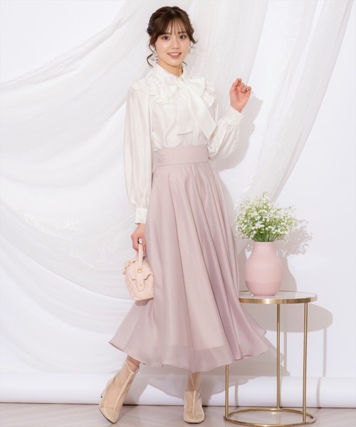 WILLSELECTION（ウィルセレクション）の「ギャザーフリルボウタイブラウス（シャツ/ブラウス・レディース・ピンク/オフホワイト/アイボリー・FREE）」の6枚目の写真