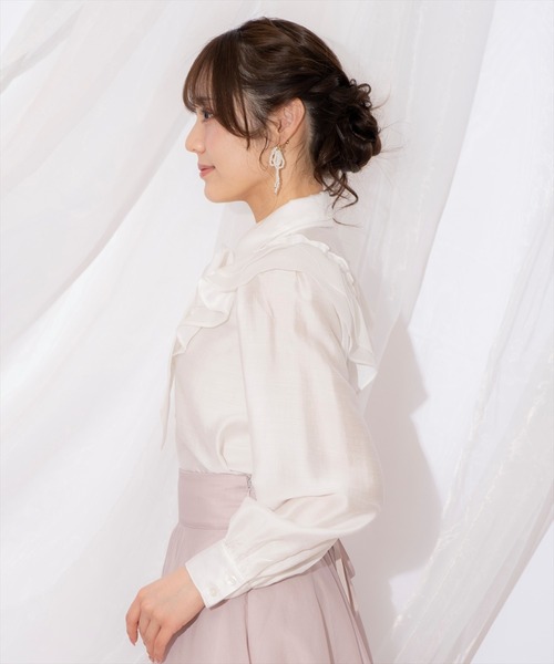 WILLSELECTION（ウィルセレクション）の「ギャザーフリルボウタイブラウス（シャツ/ブラウス・レディース・ピンク/オフホワイト/アイボリー・FREE）」の8枚目の写真