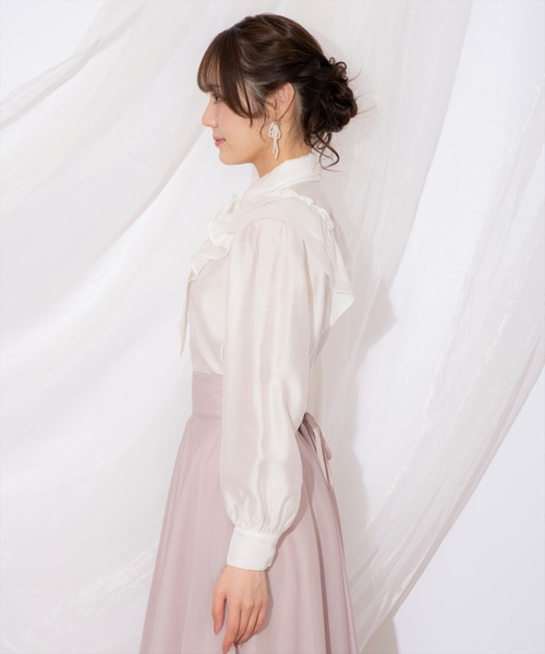 WILLSELECTION（ウィルセレクション）の「ギャザーフリルボウタイブラウス（シャツ/ブラウス・レディース・ピンク/オフホワイト/アイボリー・FREE）」の9枚目の写真