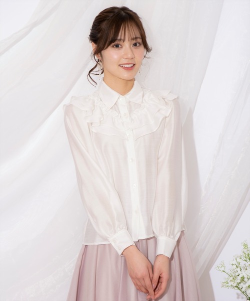 WILLSELECTION（ウィルセレクション）の「ギャザーフリルボウタイブラウス（シャツ/ブラウス・レディース・ピンク/オフホワイト/アイボリー・FREE）」の12枚目の写真