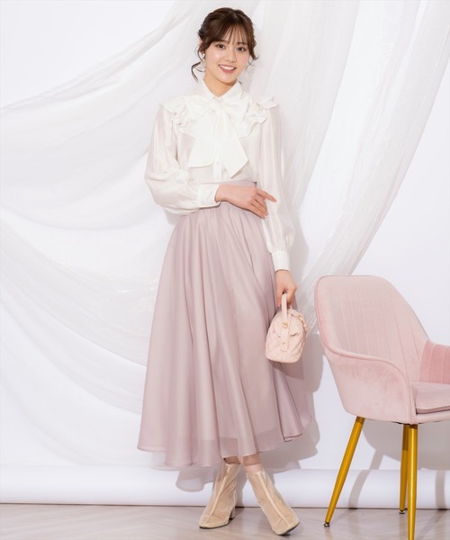 WILLSELECTION（ウィルセレクション）の「ギャザーフリルボウタイブラウス（シャツ/ブラウス・レディース・ピンク/オフホワイト/アイボリー・FREE）」の13枚目の写真