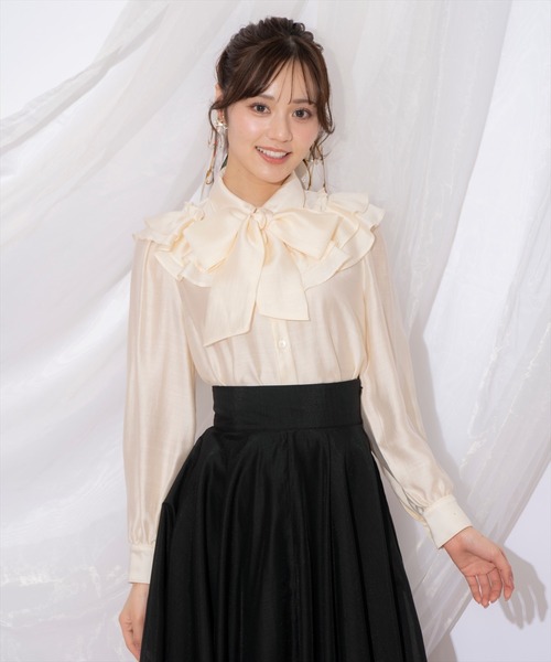 WILLSELECTION（ウィルセレクション）の「ギャザーフリルボウタイブラウス（シャツ/ブラウス・レディース・ピンク/オフホワイト/アイボリー・FREE）」の14枚目の写真