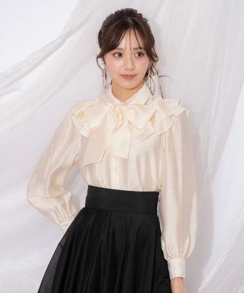 WILLSELECTION（ウィルセレクション）の「ギャザーフリルボウタイブラウス（シャツ/ブラウス・レディース・ピンク/オフホワイト/アイボリー・FREE）」の17枚目の写真