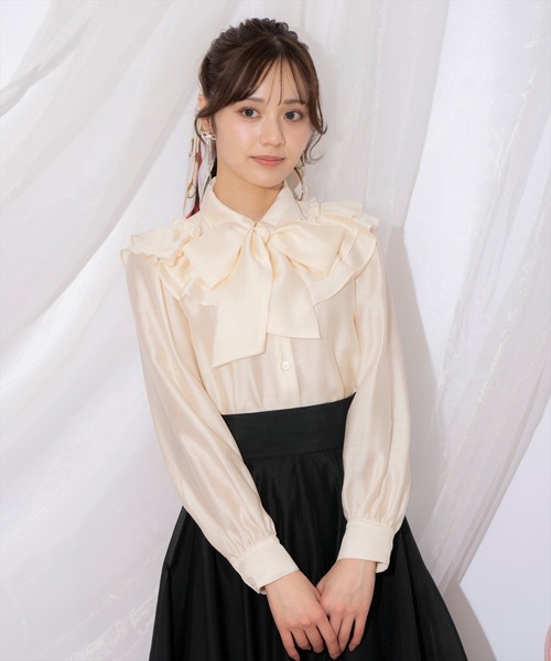 WILLSELECTION（ウィルセレクション）の「ギャザーフリルボウタイブラウス（シャツ/ブラウス・レディース・ピンク/オフホワイト/アイボリー・FREE）」の22枚目の写真