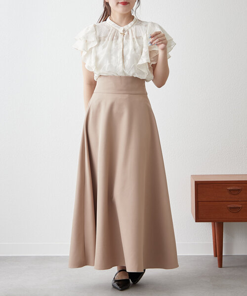 Another Branch olive des olive（アナザーブランチオリーブデオリーブ）の「【ON・OFFつかえる！】袖フリルジャガードブラウス（シャツ/ブラウス・レディース・ブルー系その他/アイボリー/ミント/ネイビー/オレンジ系その他2/ブラック・FREE）」の12枚目の写真