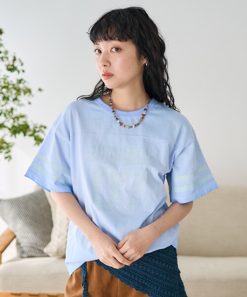 FREAK'S STORE(フリークスストア)の「フットボール 加工Tシャツ(Tシャツ/カットソー・レディース・ピンク/ブルー・フリ-)」の16枚目の写真