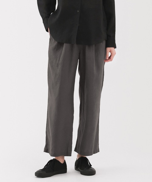 無印良品(ムジルシリョウヒン)の「婦人 リネン 洗いざらしイージーワイドパンツ(その他パンツ・レディース・キナリ/ブラック/ダークオレンジ/チャコールグレー・XL/L/M/S/XS)」の3枚目の写真